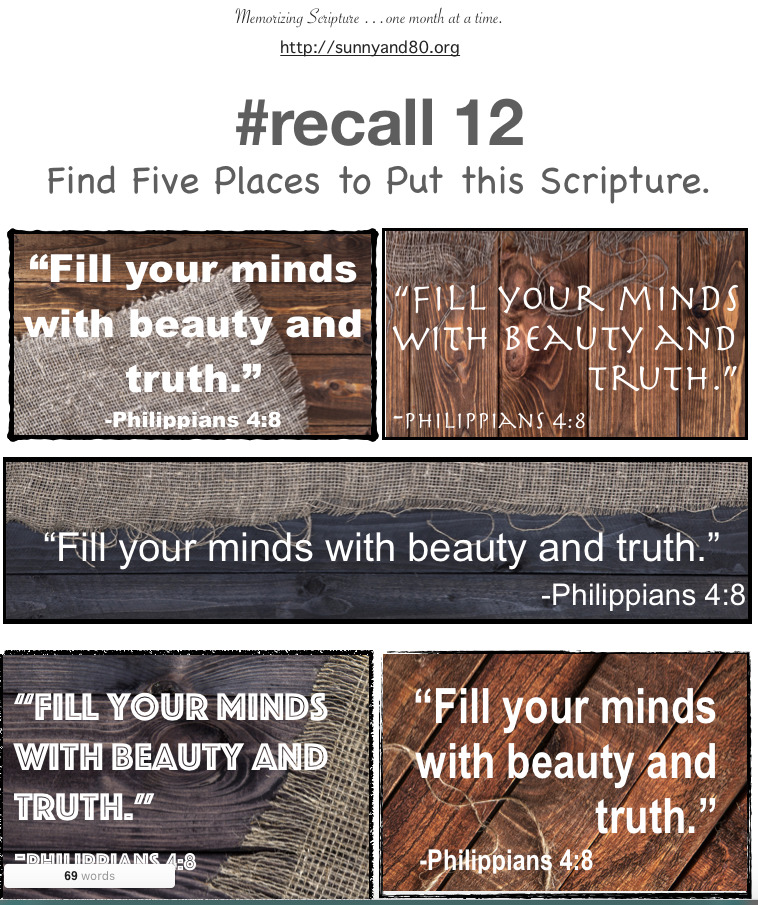 #recall 12 August memory verse cards