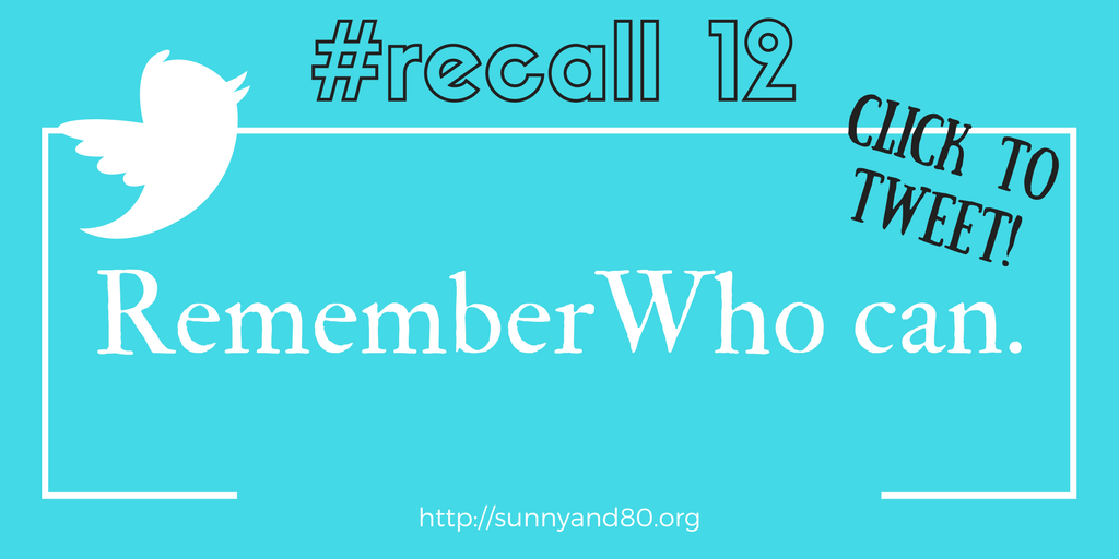 #recall12 September tweet 1